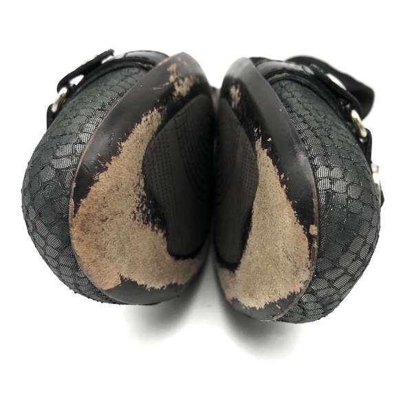 AGL Cap Toe Wedge Shoe Buckle Leather Snakeskin - Picture 10 of 10